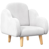 Fauteuil enfant en forme de nuage beige, confortable et doux, idéal pour la chambre des enfants, par Cazamoon.com