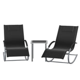 Ensemble fauteuil à bascule de jardin + table