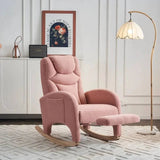 Chaise berçante design Cazamoon avec structure en bois et coussin rembourré, idéale pour se détendre dans un salon moderne.