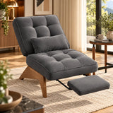 Chauffeuse relax avec repose-pieds coulissant gris