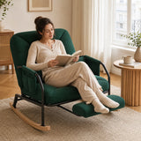 Fauteuil inclinable en velours côtelé avec repose-pieds escamotable, 4 positions, base en bois et cadre en métal robuste, fauteuil de lecture.
