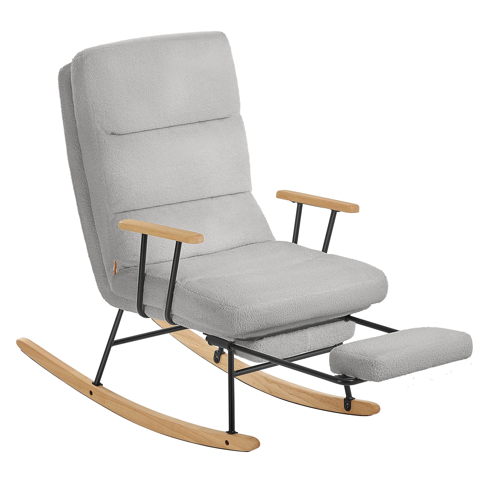 Fauteuil à bascule avec repose pied gris