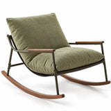 Fauteuil à bascule design vert en velours 