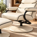 Fauteuil beige inclinable avec repose-pieds