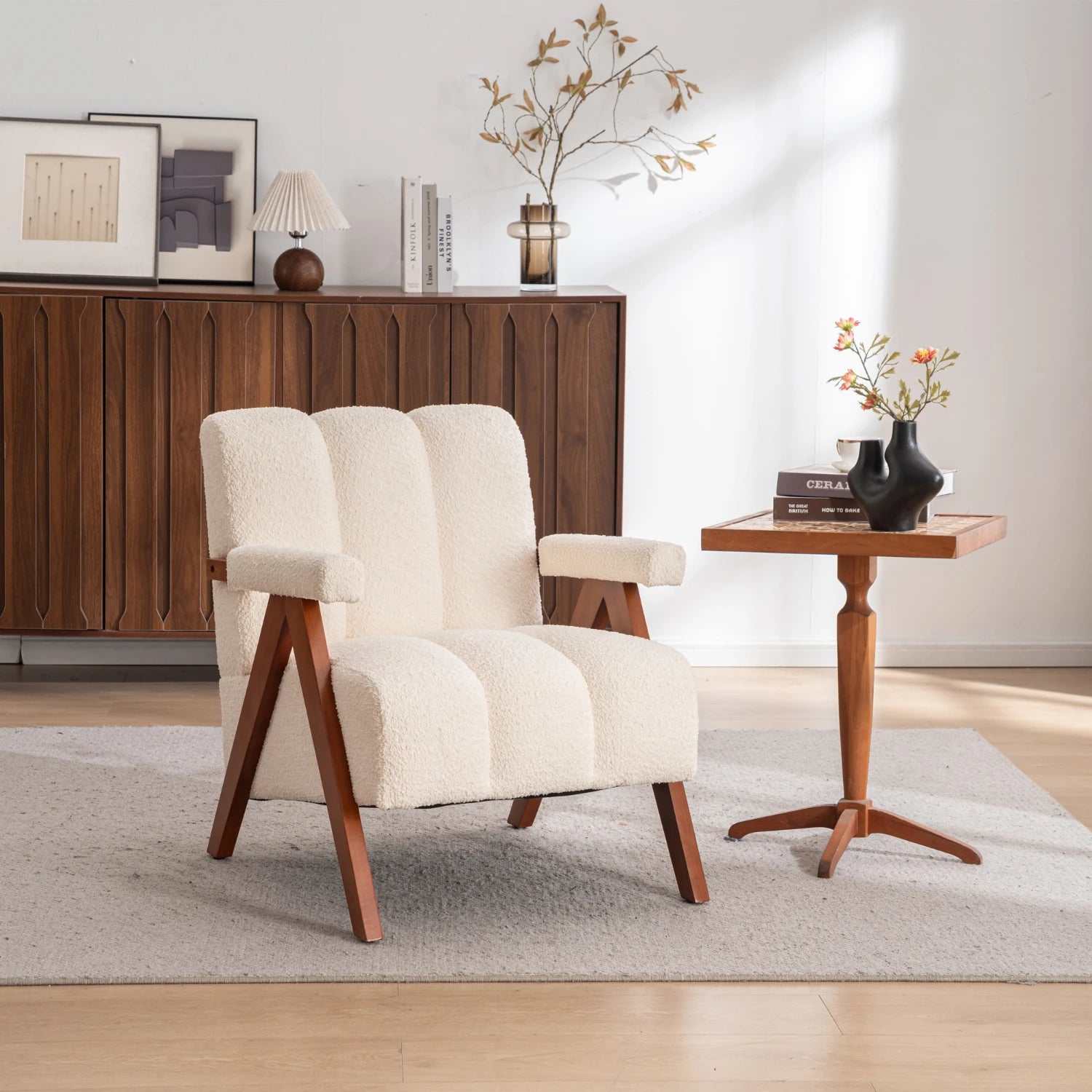 Fauteuil bois et tissu
