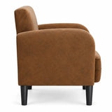 Fauteuil club marron aspect cuir
