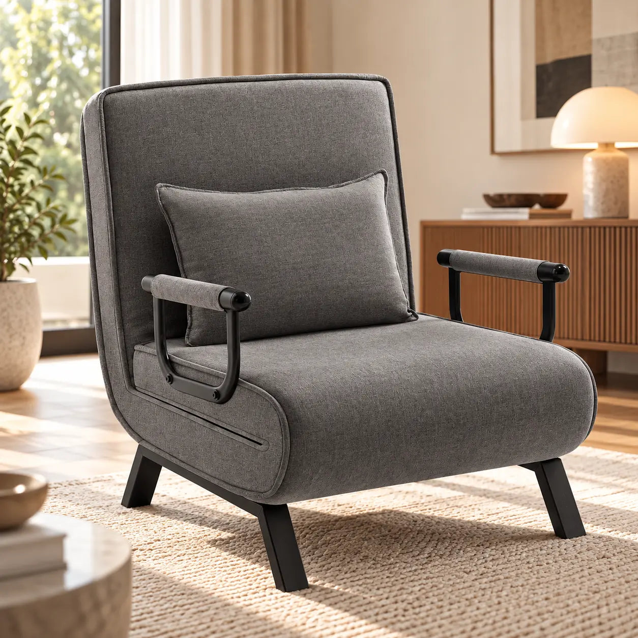 Fauteuil convertible 1 place avec oreiller