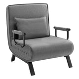 Chaise longue pliable  avec fonction lit, cadre en métal, dossier ajustable