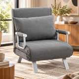 Fauteuil convertible compact gris clair