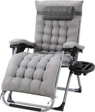 Chaise longue pliante de jardin Cazamoon, fauteuil zéro gravité avec coussin en coton, capacité 160kg pour extérieur et patio.