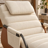 Fauteuil design à Bascule avec Repose-Pieds en velours 