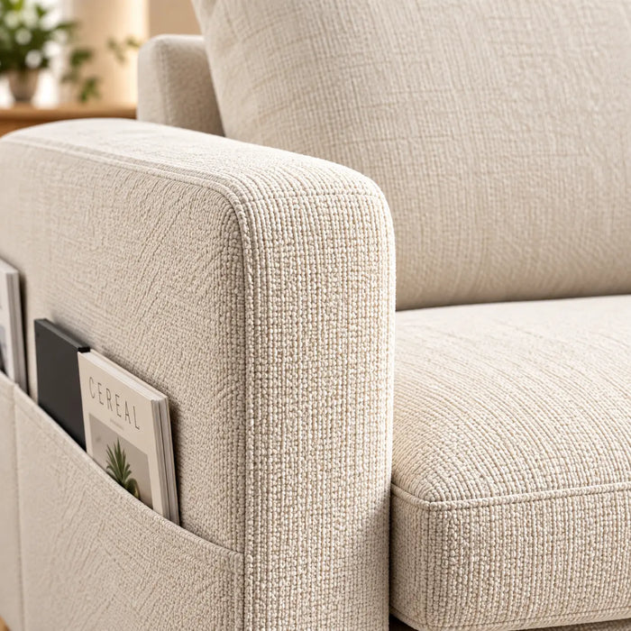 Fauteuil design cube beige