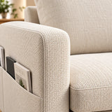 Fauteuil design cube beige