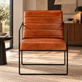Fauteuil en cuir industriel marron