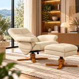 Fauteuil inclinable blanc avec repose-pieds coffre