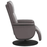 Chaise ergonomique gris en simili cuir avec repose-pieds, design facile à nettoyer, fauteuil relax Cazamoon.com.