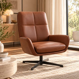 Fauteuil lounge pivotant aspect cuir