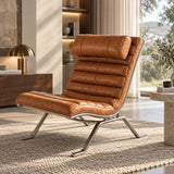 Fauteuil lounge vintage aspect cuir