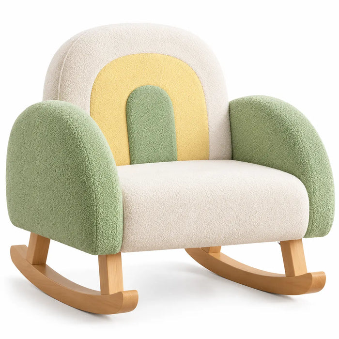 Fauteuil à bascule enfant vert et jaune