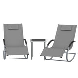 Ensemble fauteuil à bascule de jardin + table
