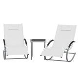 Ensemble fauteuil à bascule de jardin + table