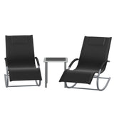 Ensemble fauteuil à bascule de jardin + table